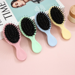 Cross-Border Special Supply of Boar Bristle Small Comb, Knot-Free Hair Smoothing Comb, Head Massage Air Cushion Comb, Hairdressing Comb, Spot Wholesale