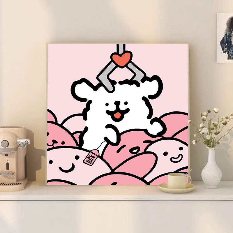 ライン子犬デジタル油絵 diy 手描き落書き漫画かわいい癒しの装飾メーカー卸売|undefined