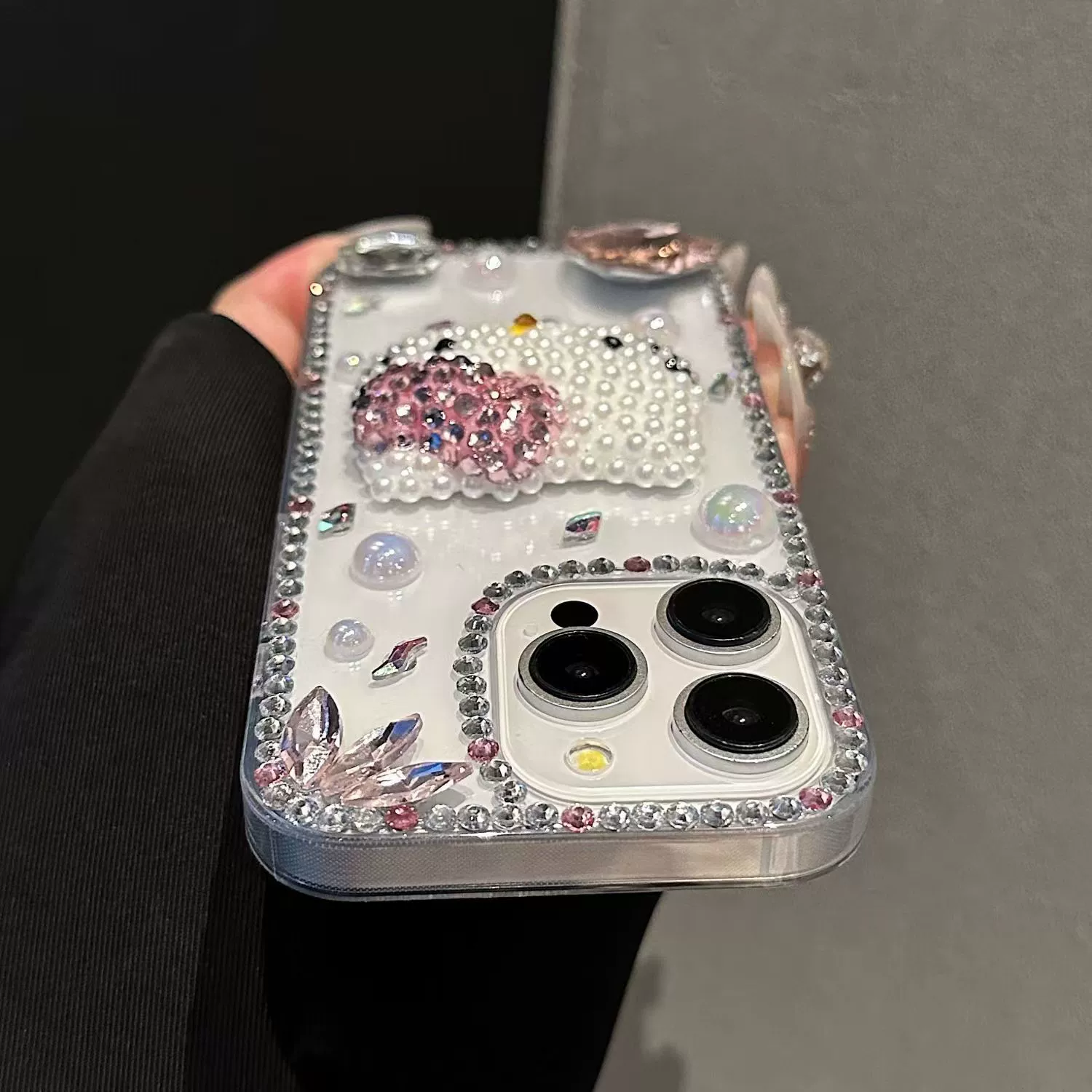 Hello kitty, apple, iPhone16, compatible cute phone case, iPhone14, diamond encrusted, 14promax
