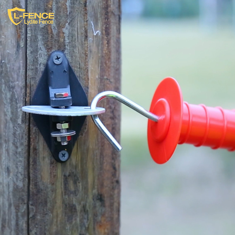 电子围栏门把手 PE塑料农场围栏手柄 亮色UV电子围栏绝缘门把手