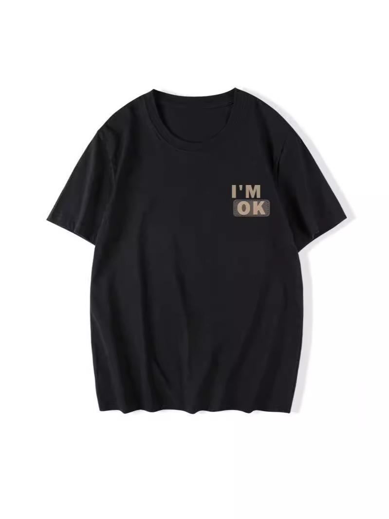 Camiseta de estilo de Hong Kong de seda de hielo negro para hombres y mujeres 2024 top de verano top simple de todo fósforo pareja ropa de manga corta para hombres y mujeres