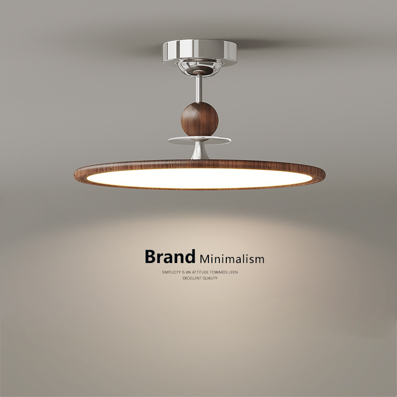 Diseño de lámpara de techo silenciosa lámpara de techo dormitorio antiguo ojo protector de madera lámpara de viento color principal antiguo restaurante candelier nuez
