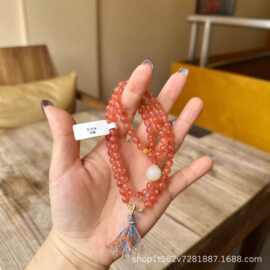 天然南红玛瑙手链女款多圈手串饰品礼物送女友闺蜜生日礼物7454
