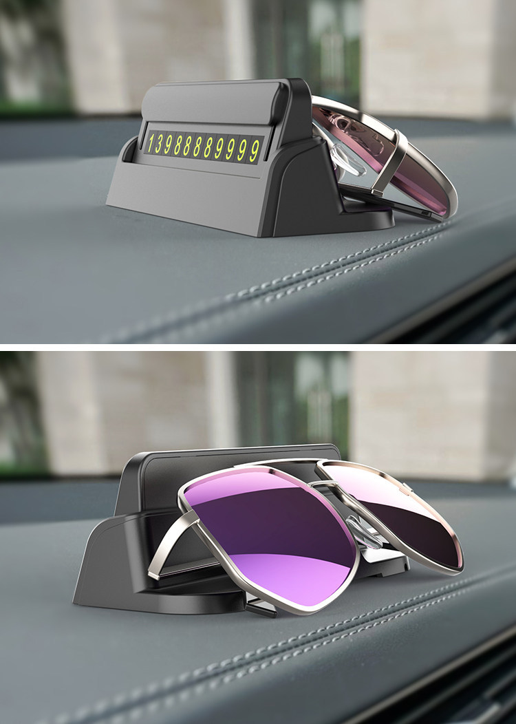 Car Parking Card, Temporary Parking Number Plate, Dual-Number Parking Card for Vehicle, Mobile Phone Holder, Car Moving Number Plate