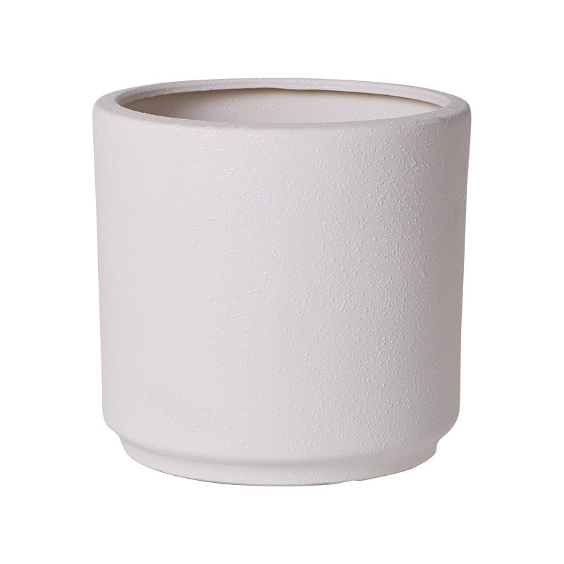 Nuevo tipo de maceta de cerámica grande gran calibre blanco transpirable extra grande interior y exterior verde maceta práctica