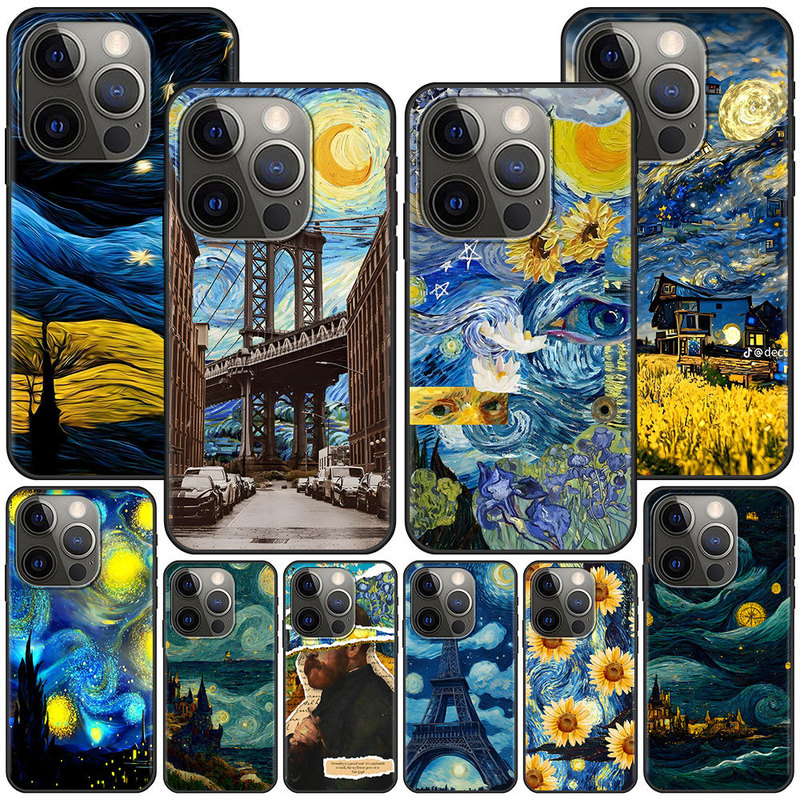 Applicable Mobile Phone Case Star Van Gogh Painting Art Case Apple iPhone 14 11 7 SE 2020 8 X X