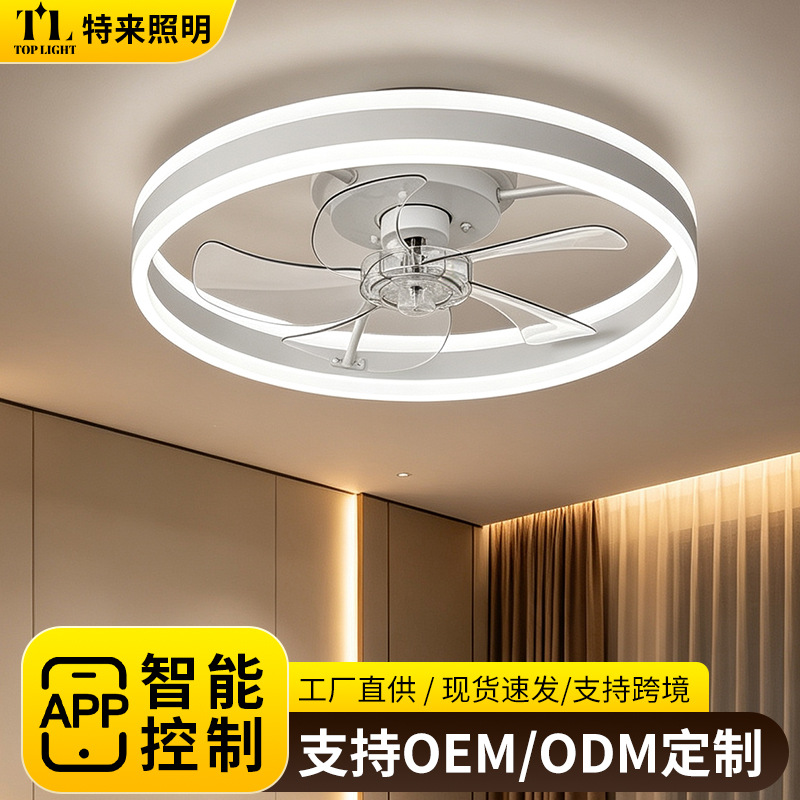 Ventilador de Techo con Luz de Hierro y ABS, Control Remoto, Conversión de Frecuencia, para Sala y Dormitorio