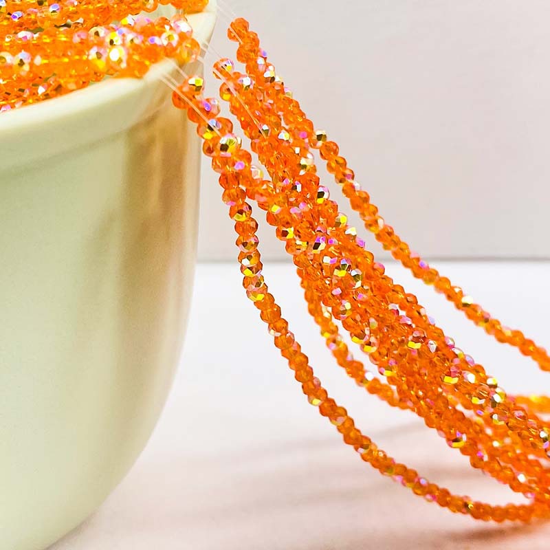 Cuentas planas de 1MM para ruedas de cuentas, cuentas de porcelana AB de alta temperatura, coloridas, transparentes, iridiscentes, facetadas, para pendientes, pulseras, espaciadores y micro cuentas.