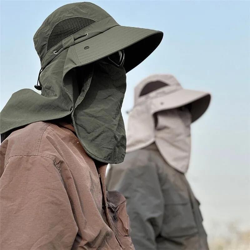Fisherman Hat Summer Sun Protection Sun Hat Men's Outdoor Mountaineering Hat Fishing Face-Covering Neck Protection Integrated Hat Large Corned Sun Hat Fisherman Hat Summer Sun Protection Sun Hat Men's Outdoor Mountaineering Hat Fishing Face-Covering Neck Protection Integrated Hat Large Corned Sun Hat