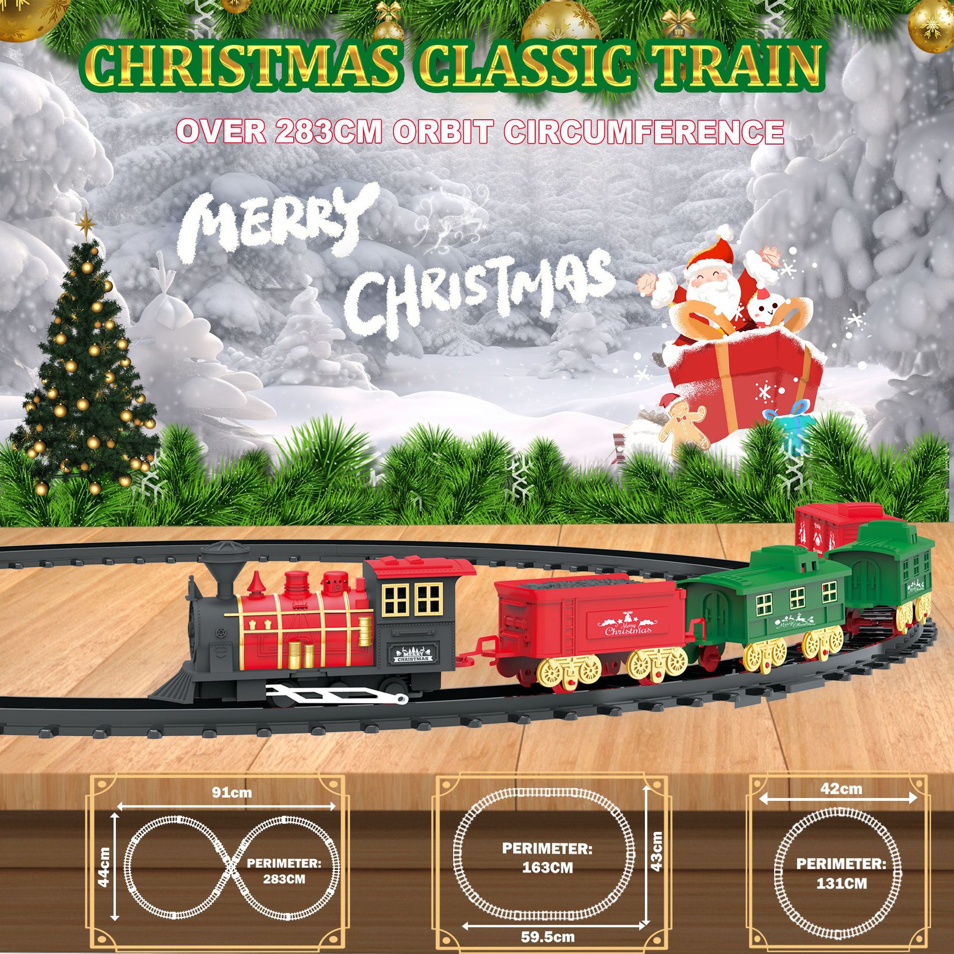 Transfronterizos DIY Navidad tren eléctrico juguete ensamblaje tren retro tren regalo de puzzle para niños image 1