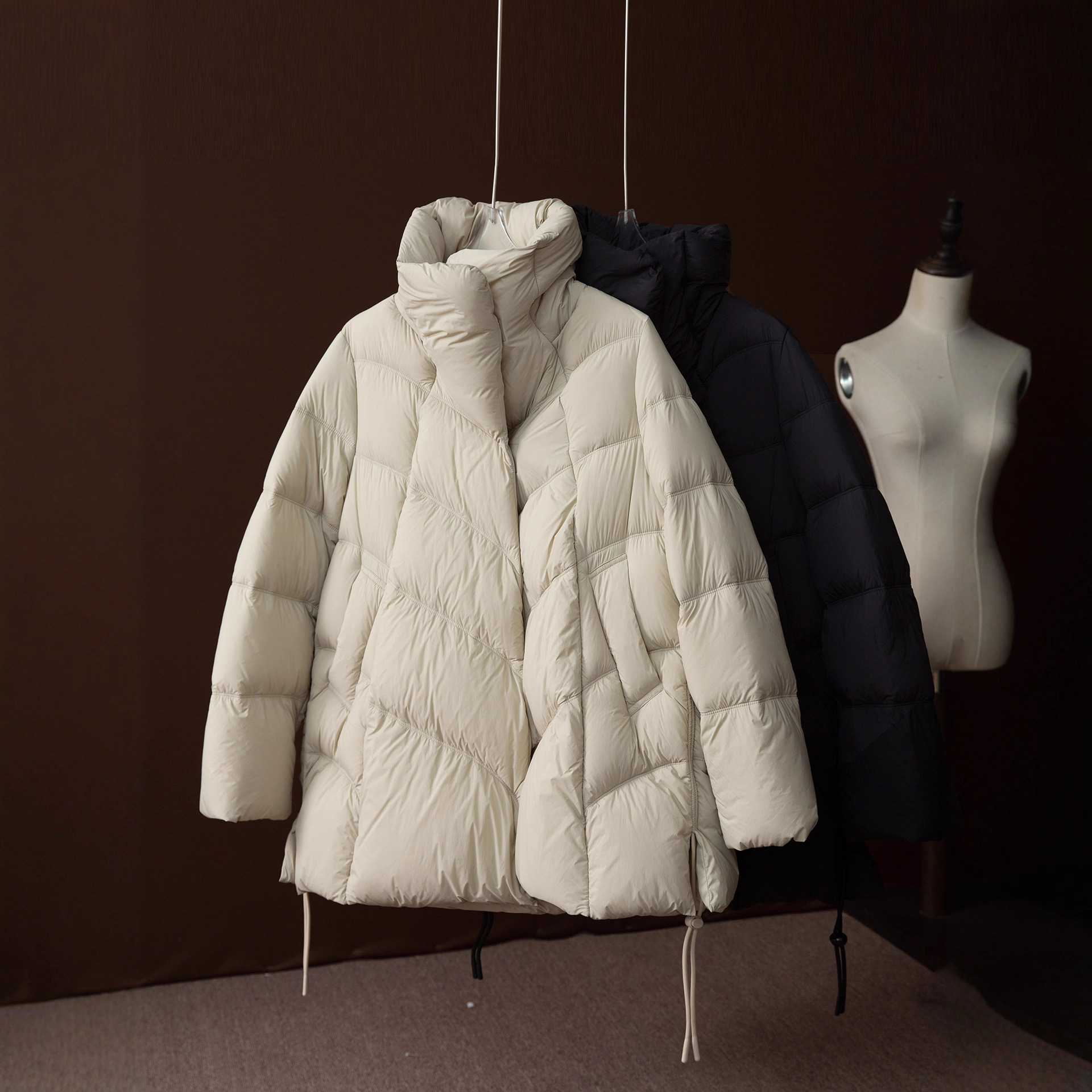 90% White Goose down Loose Puff down Jacket for Women, Youthful and Age-Reducing, Warm Coat