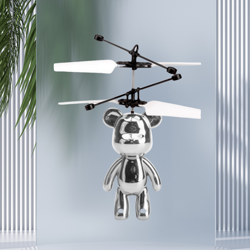 Violent bear electroplated silver