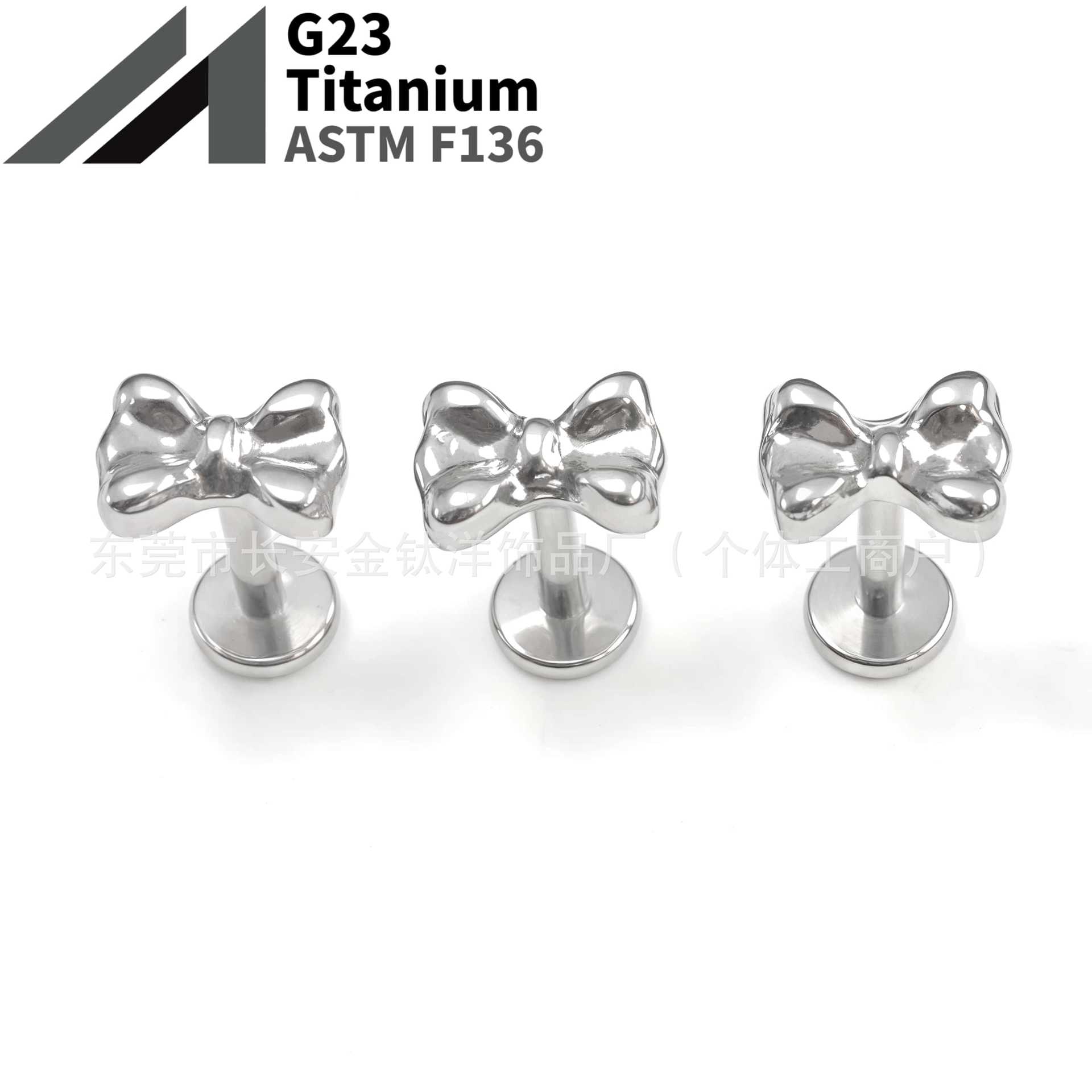 16G labret stud size and finish detail