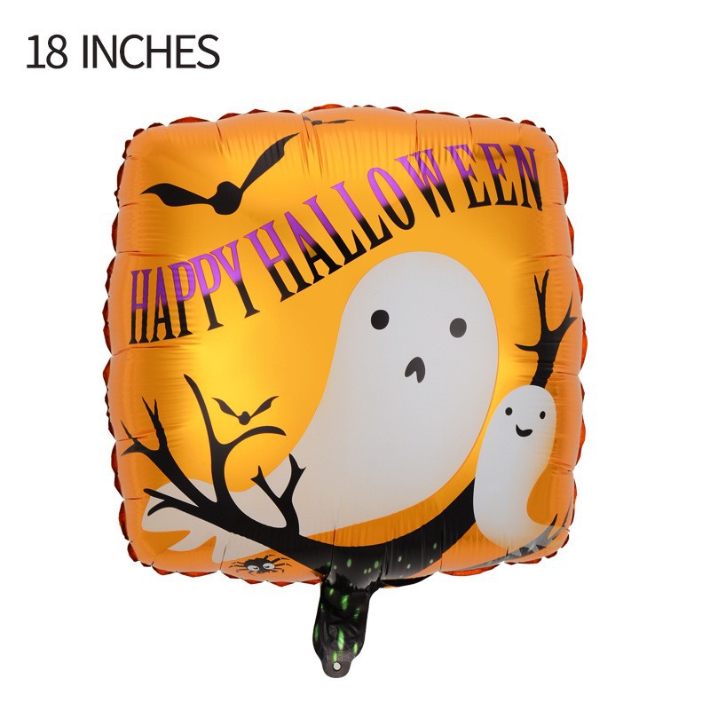 18-inch Halloween atmosphere decorative aluminum film ball skull ghost theme party scene decoration arrangement balloon