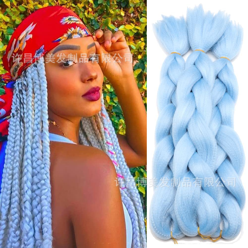 Comercio exterior transfronterizo africano sucio trenza peluca gradiente color alta temperatura fibra química gran trenza fabricante en stock europeo y americano trenza al por mayor