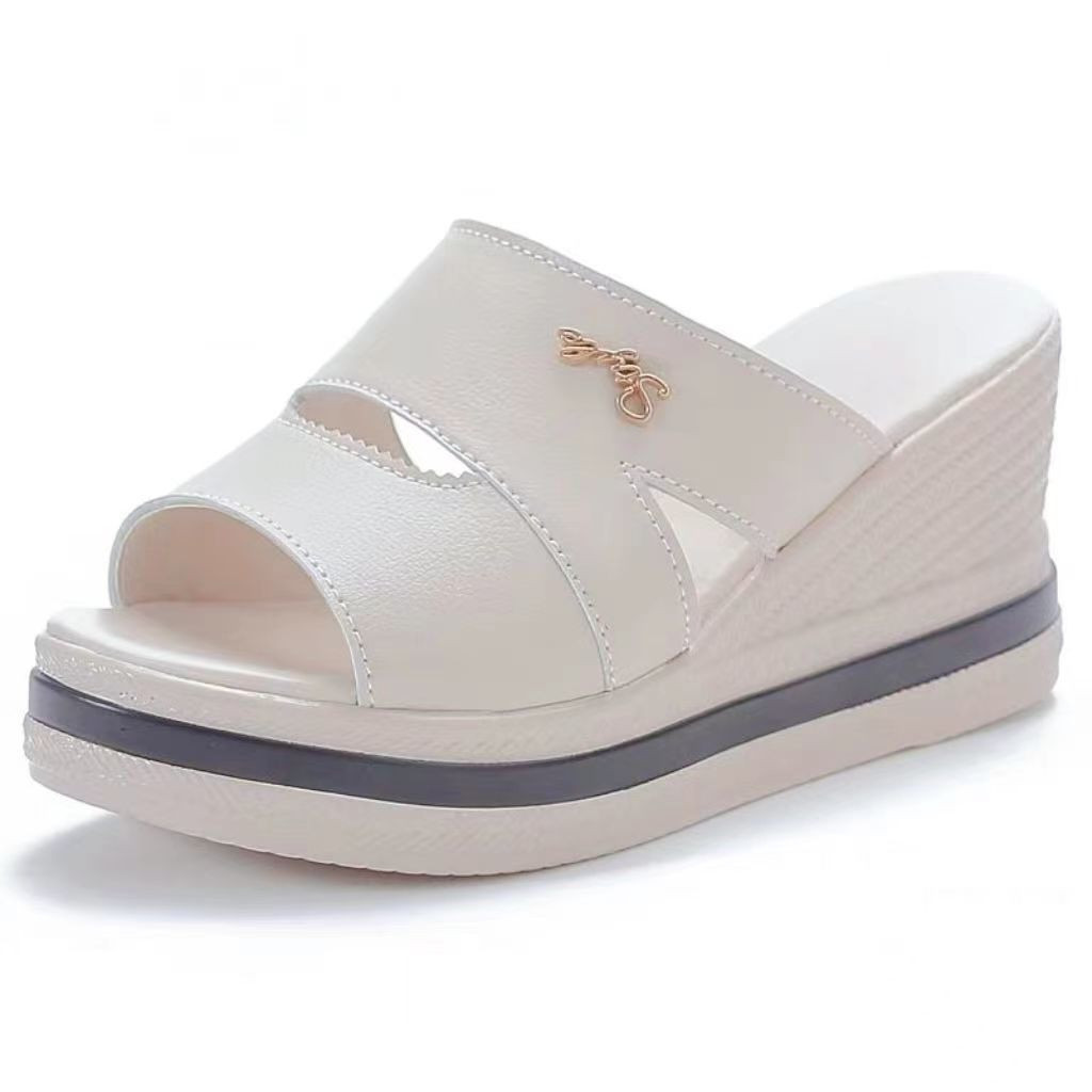 Marca de zapatillas de madres con base gruesa y suave para mujeres verano 2026 nueva moda exterior impermeable sandalias de talón