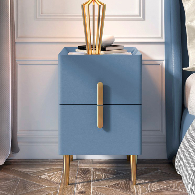 Luz de lujo Rock placa mesita de noche Mini pequeño Gabinete lateral todo de madera maciza hogar italiano pequeño apartamento gabinete de almacenamiento mesita de noche