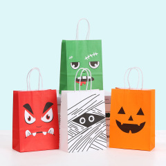 ハロウィンギフトバッグクラフト紙ハンドバッグパーティーショッピングバッグギフト包装袋卸売印刷テイクアウトバッグ