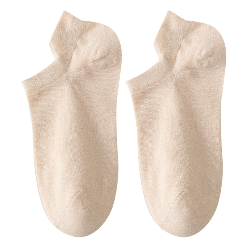 Calcetines de algodón puro para mujer, calcetines invisibles antideslizantes, estilo fino para primavera y verano, resistentes a los olores, absorbentes del sudor, sin costuras, calcetines cortos versátiles, venta al por mayor de calcetines Zhuji.
