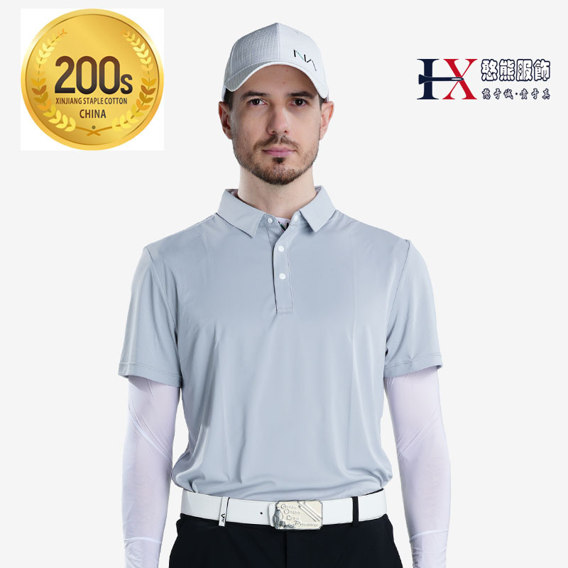 Golf Clothing Men's Short-Sleeved Polo Shirt Outdoor Sports Interchangeable 200S Mercerized Cotton Business Classy Short-Sleeved