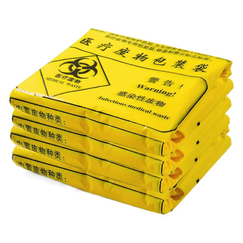 Медицинский Мешок Для Мусора Новый Материал Утолщенный Желтый Мешок Для Мусора Больница Мешок Упаковки Отходов Плоский Жилет Пластиковый Мешок
