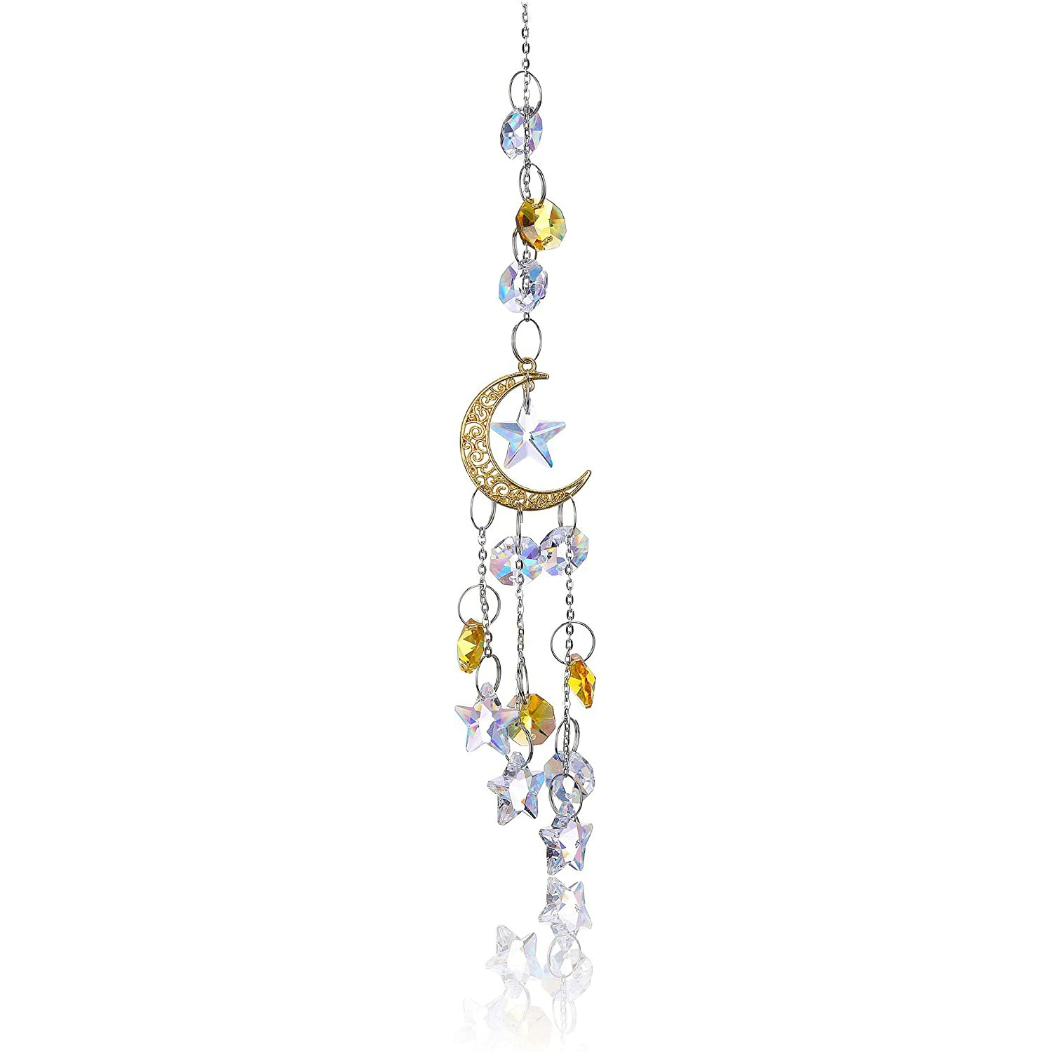 Moon Star Cristal Sun Catcher Hanging Prisme Fenêtre Pendentif display picture 1