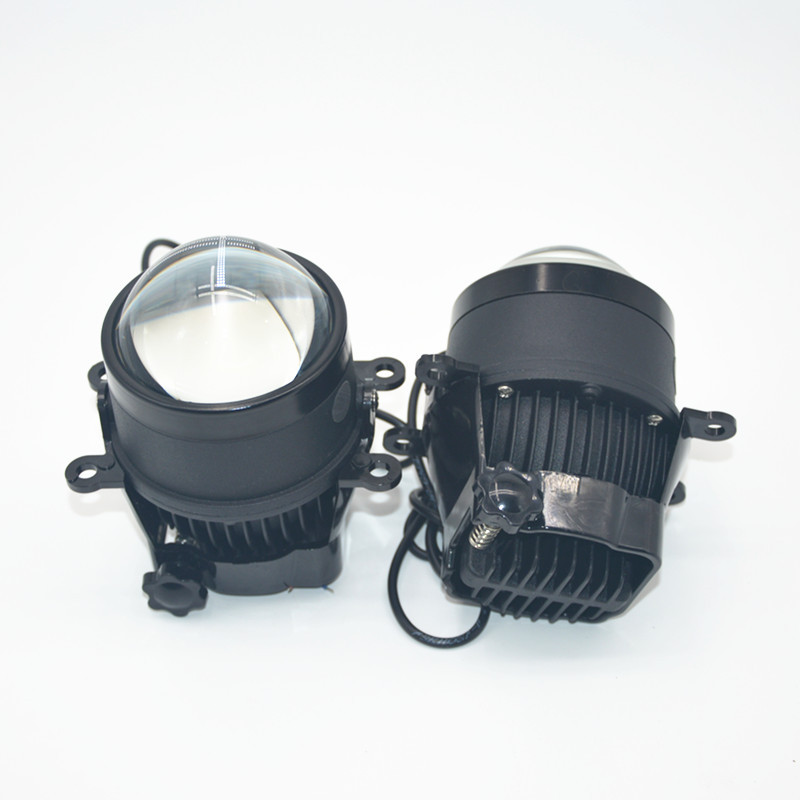 3 pulgadas lámpara de niebla LED doble lente de luz blanca luz amarilla actualización de luz alta y baja luz integral lámpara de niebla doble lente de luz