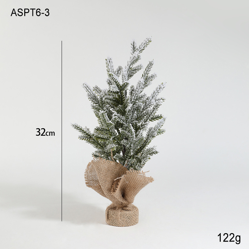 Simulación de plástico verde con nieve mini fruta roja árbol de Navidad decoración de mesa decoración pequeño regalo de Navidad