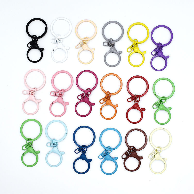 糖果色合金龙虾扣8字扣钥匙圈DIY手工饰品包包配件玩具挂扣钥匙扣