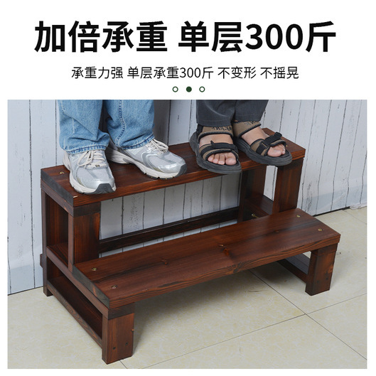 脚踏凳实木双层台阶家用步梯脚踏板阳台飘窗梯室内外多层架可移动|undefined