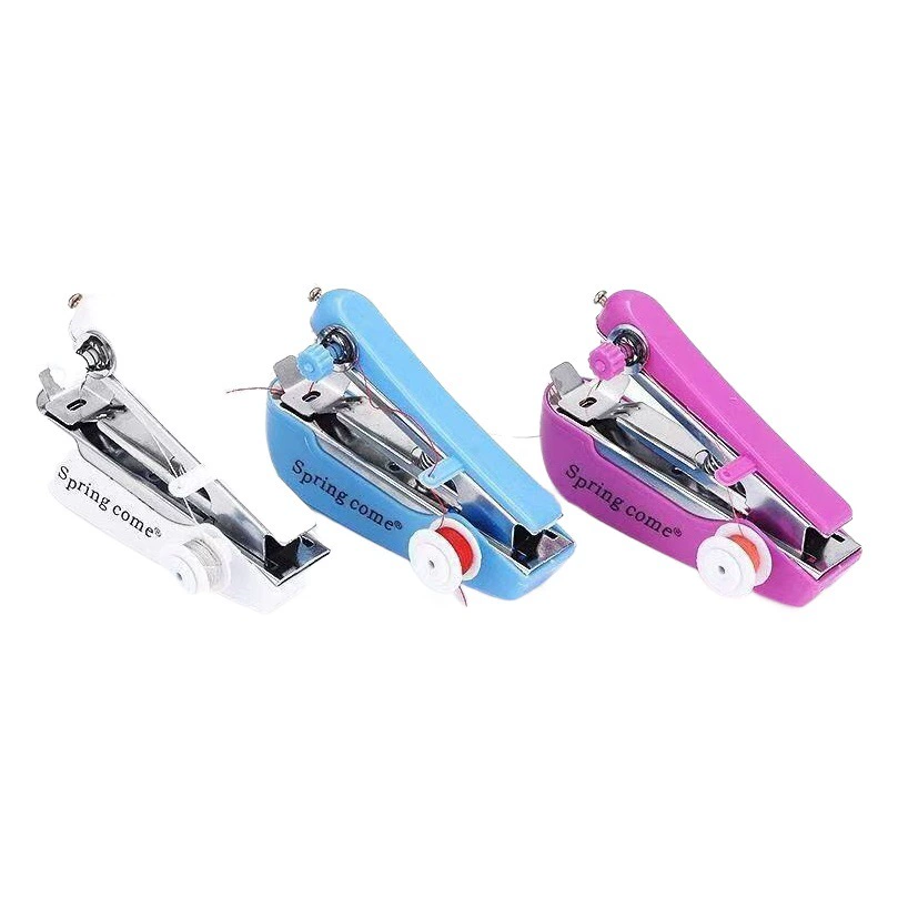 Оптовая продажа: портативная мини-швейная машинка для дома, совместимая с тонкими и толстыми тканями, простая, карманная.