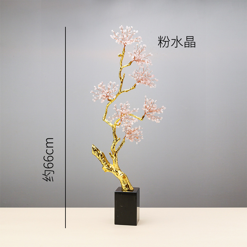 润阳珠宝天然水晶发财树紫气东来玄关家居客厅乔迁送礼水晶树摆件|undefined