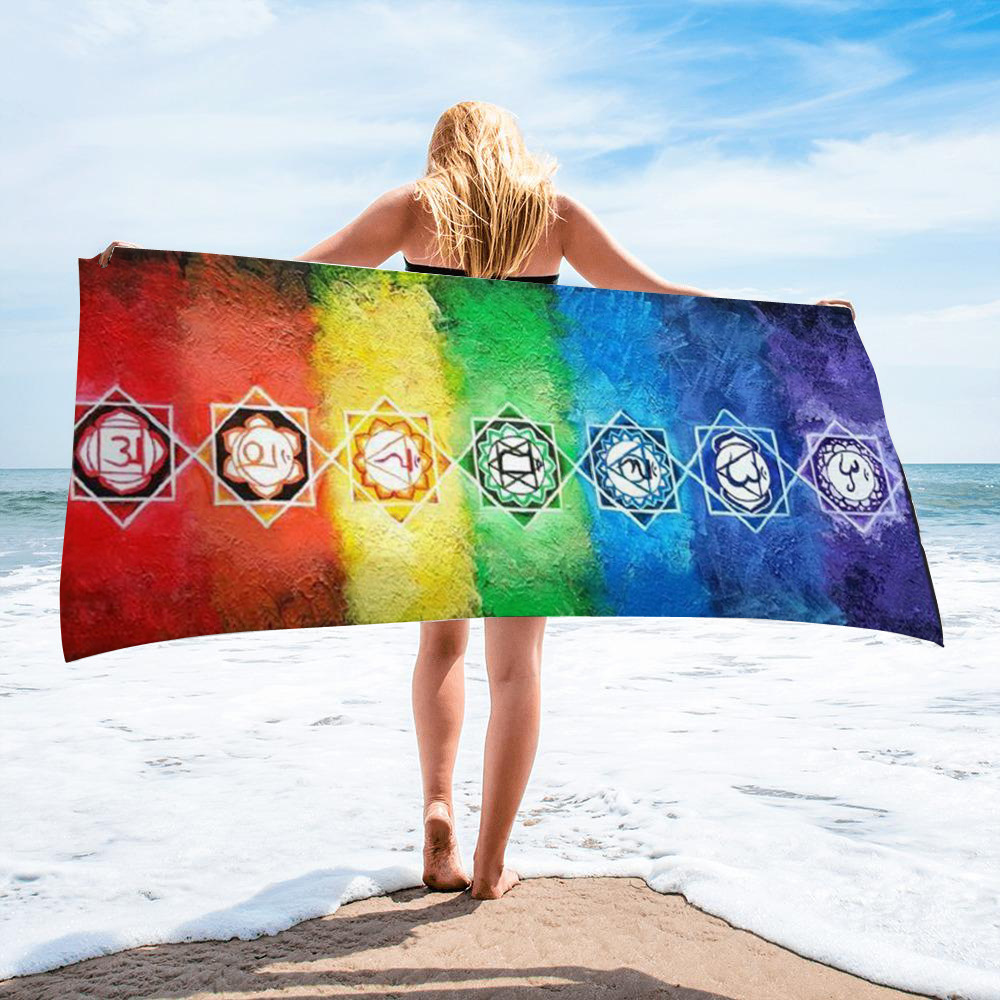 跨境速干浴巾超细纤维运动毛巾吸水便携，适合沐浴游泳和夏季娱乐
