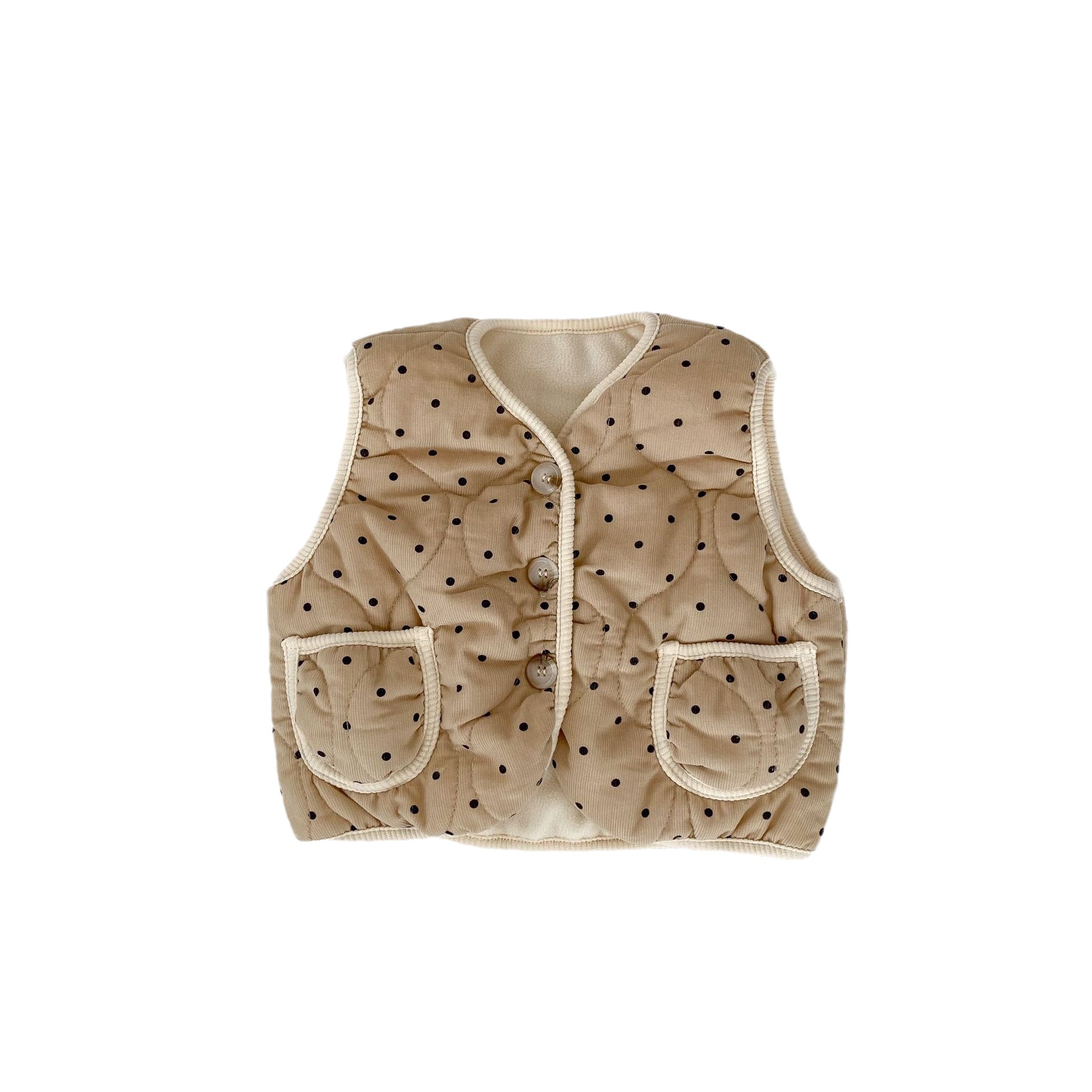 INS Otoño e Invierno estilo coreano bebé Chaleco de algodón estilo occidental bebé Polka Dot chaleco caliente chaleco sin mangas abrigo