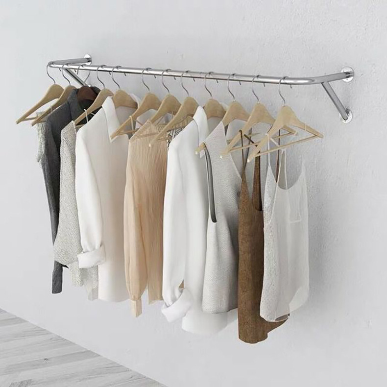 洋服店展示棚上壁ハンガー婦人服店側掛け洋服棚子供壁掛け式棚壁掛けハンガー