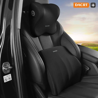 Car Headrest Waist Shoulder Pillow Neck Pillow Car Pillow Memory Foam Pillow Plus High Waist Back Cushion for Home Use (Waist support) - black-headrest-lumbar