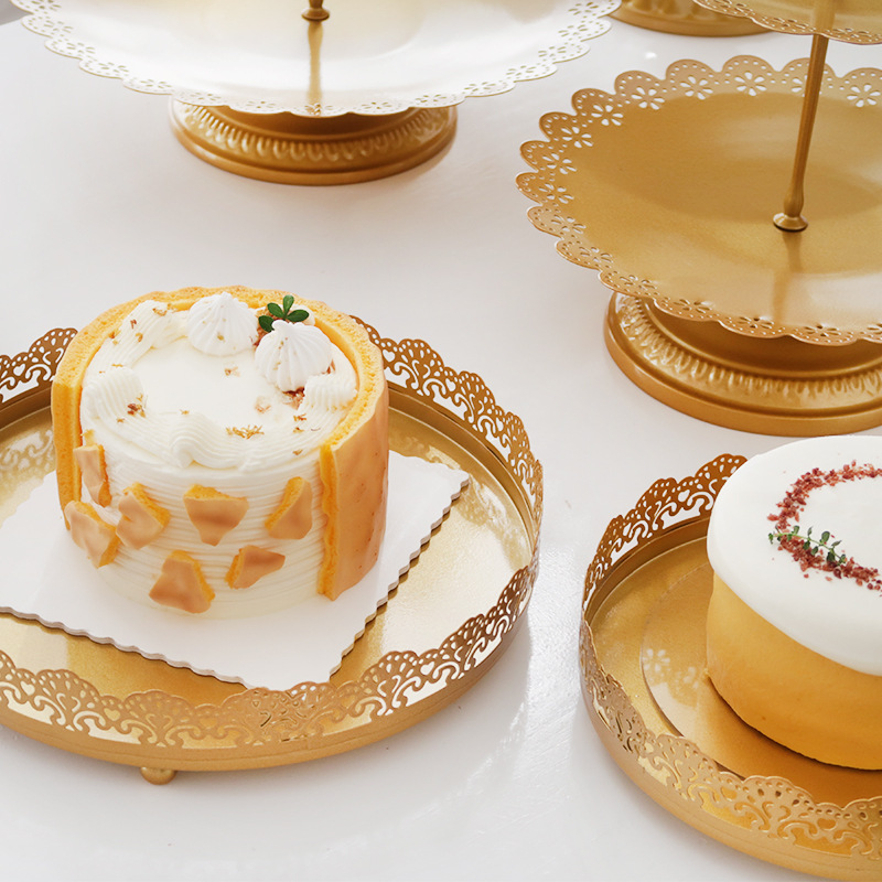 Mesa de postre bandeja de pies altos bandeja de pastel negro 10 pulgadas bandeja de bocadillos bandeja de pastel negro hierro forjado propósitos de boda
