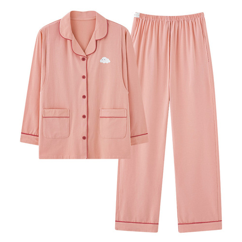 Dropshipping Postpartum 100% Cotton Confinement Wear for Women: Long-Sleeve Pajamas, Nursing Clothes, and Cozy Homewear for Pregnant & New Moms