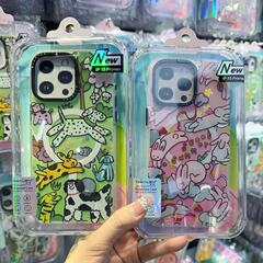 iPhone15promax対応 漫画風動物パーティー ミカラン携帯電話ケース Apple17対応 マット磁気吸着ハードケース