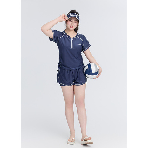 Ladies' Separate Plus Size Fat Sister Conservative Slimming Belly Covering Beach Hot Spring Vacation Swimwear