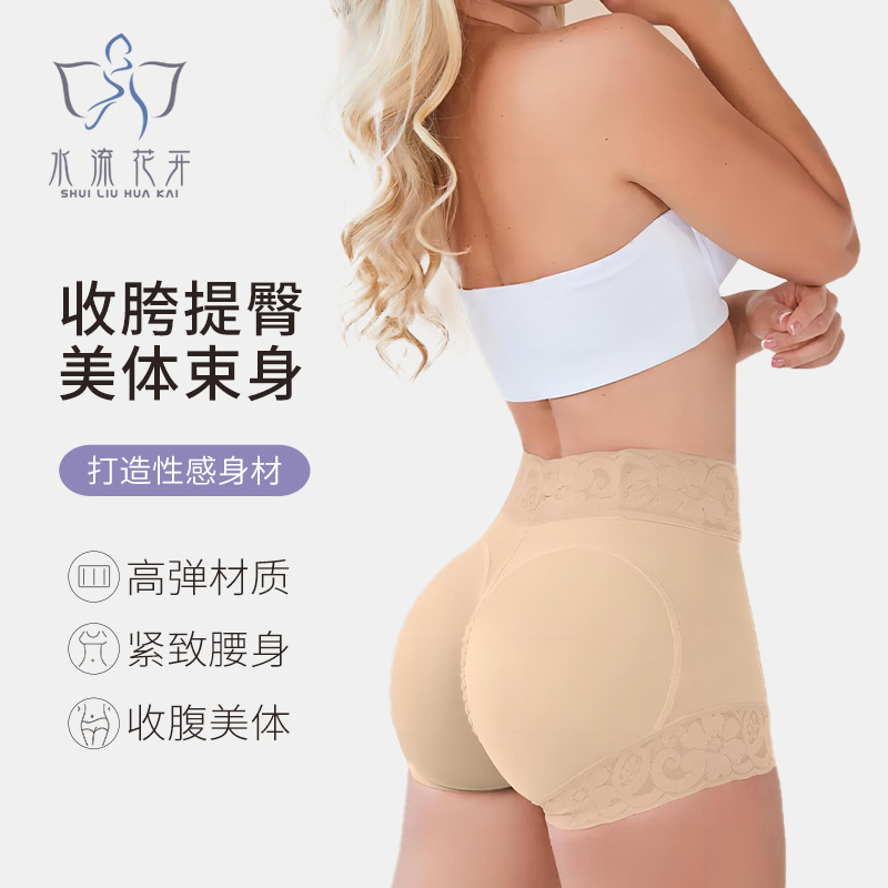 Nuevo Comercio exterior transfronterizo caliente verano cintura alta que forma la ropa interior encaje cintura que forma pantalones cortos de levantamiento de cadera que forman el vientre que forma los pantalones