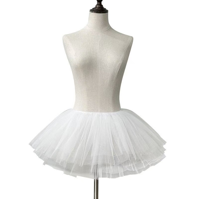 Sweet White Lace Puff Cake Half Skirt, High-Waist Slimming Cosplay Ballet Style — detail image 11