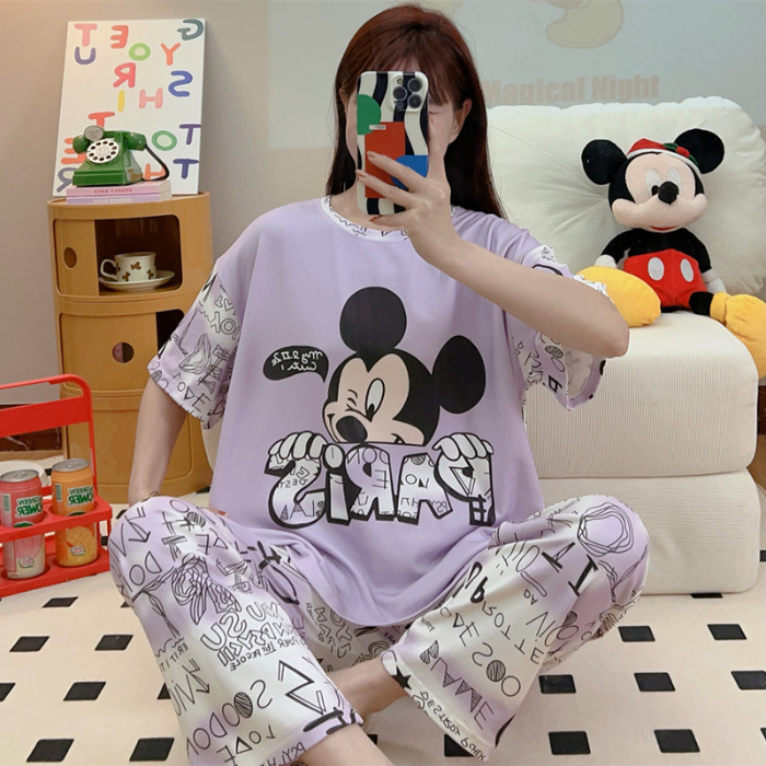 Pijamas nuevos pajamas de verano para mujeres pijamas cortos y largos Mickey ropa para el hogar comercio exterior transfronterizo sudeste asiático