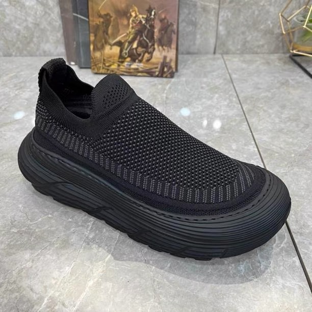Canvas Men's Shoes Summer Breathable Men's Casual Men's Cloth Shoes Thick Sole Slip-on Work Trendy Shoes