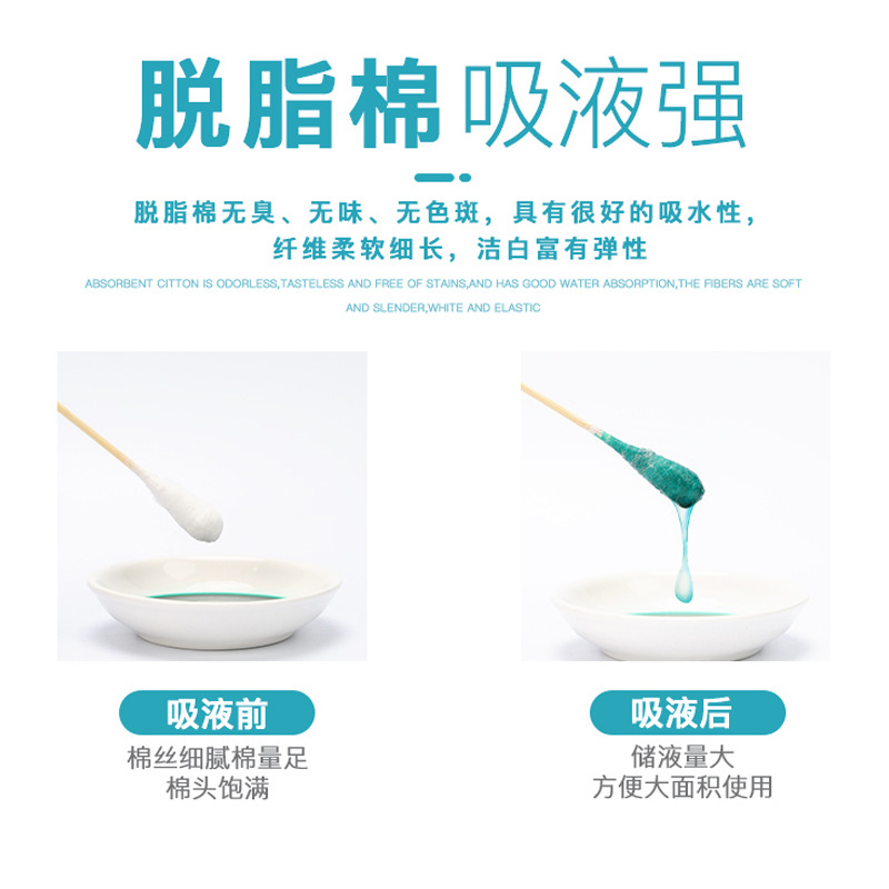 醫用大頭棉簽婦科無菌消毒一次性醫藥滅菌脫脂棉花棒醫療20cm加長
