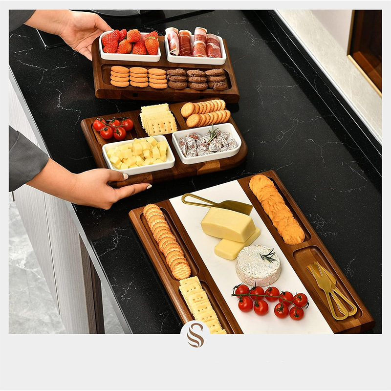 Tablero de queso de madera al por mayor, tabla de queso, tabla de cortar, antibacteriano y a prueba de moho, tabla de cortar para el hogar, bandeja de tabla de cortar, lujo ligero y avanzado