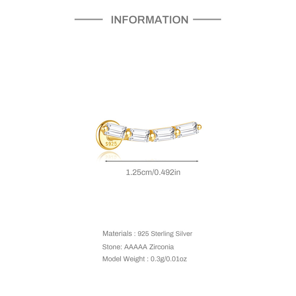 1g Weight Zircon Inlay Material Ear Studs Classification Ear Cartilage Rings & Studs Piercing Type 1 Piece Quantity Daily Occasion 925 Sterling Silver Material Geometric Pattern All Seasons Season Unisex Gender Elegant, Simple Style Style 1 Piece Ear Cartilage Rings & Studs Elegant Simple Style Geometric 925 Sterling Silver Zircon Ear Cartilage Rings & Studs 3