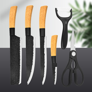 Factory Direct Sales Stainless Steel Knife Set of Six Pieces, Blister-Packed Fruit Knife, Kitchen Knife, Chef's Knife Combination