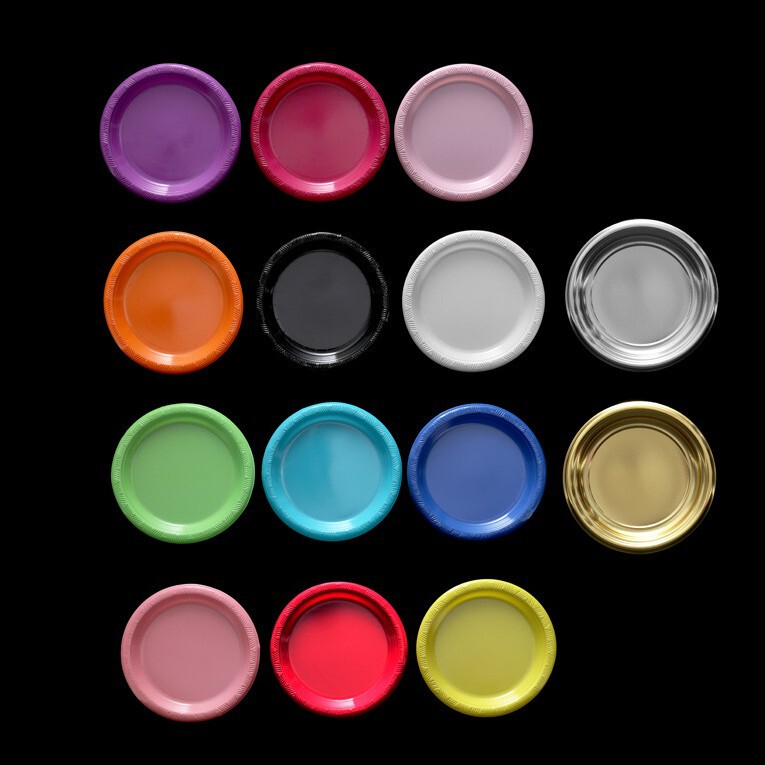 Disposable Plastic Plate 7inch 9inch Fruit Plate Thickeneded Round Dish Plate Outdoor Barbecue Dinner Plate Party Tableware