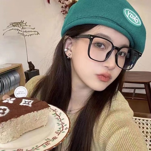 New stylish large-frame anti-blue light glasses for men and women, fashion model glasses, Korean version for students, ready-made glasses for myopia